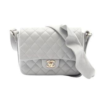 Chanel Pre-owned Matelasse Lambskin Shoulder Bag - Dames - Pre-owned - Grijs - Maat: ONE Size Leer