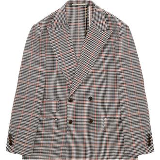 Fortela Classic Wool Check Blazer in Blue at Nordstrom, Size 48 Eu