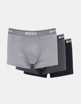 HUGO BOSS Mens BOSS Orange 3 Pack Mens Power Trunks NOS - White/Grey/Black 999 - Size: 33/32/32