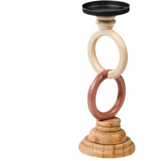 Beliani Beliani - Portavelas Candelero De Madera Para Vela De Pilar Multicolor Waterford