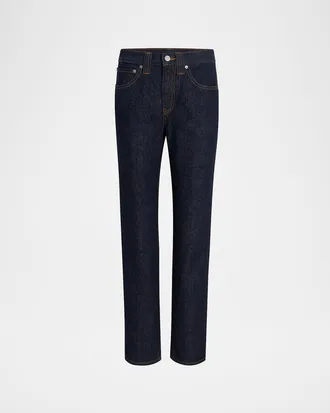 Khaite Farley Mid-Rise Straight-Leg Jeans