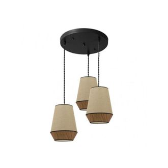 Fabrilamp Lampara de techo modelo campana 3 luces Saco/marron Regulable - Fabrilamp