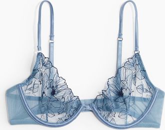 H&M B&uuml;gel-BH mit Stickereien - Blue