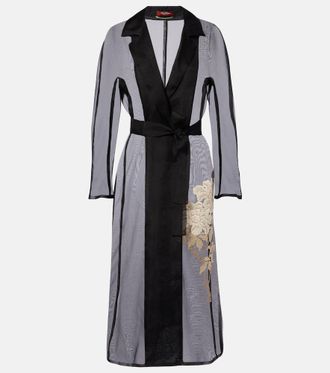 Max Mara Elegante Vodka embroidered silk robe