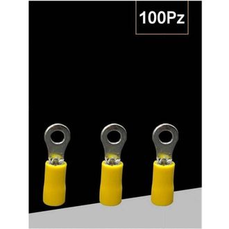 Trade Shop Trade Shop - Juego 100 Piezas Terminales Aislados Para Cables De 4 A 6 Mm&sup2; M6 Rv5.5-6 - Amarillo