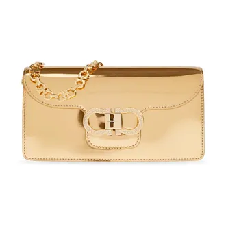 Ferragamo Clutches, female, Yellow, Size: ONE SIZE Leather shoulder bag