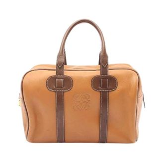 Loewe Pre-owned Anagram Leren Tote Bag - Dames - Pre-owned - Bruin - Maat: ONE Size Leer
