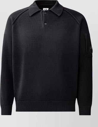 C.P. Company ribbed chenille polo shirt
