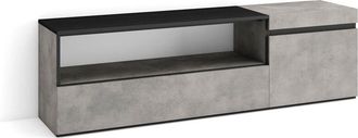 Skraut Home Skraut Home - Mueble Tv, Televisi&oacute;n, Muebles De Sal&oacute;n, Almacenaje, 150x45x35cm, Para Tv Hasta 65, Con Almacenamiento, Estilo Moderno, Gris Cemento