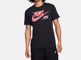 Nike Mens Checkered Flag T-Shirt In Black