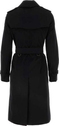 Burberry Womens Black Gabardine Heritage Kensington Trench Coat