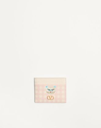 Valentino Garavani Portacarte VLogo Signature In Vitello Granato Le Chat De La Maison Donna ROSA/AVORIO UNI
