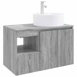 vidaXL Juego De Muebles De Ba&ntilde;o 2 Uds. Sonoma Gris Vidaxl