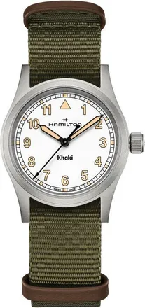 Hamilton Khaki Field NATO Strap Watch, 33mm in White at Nordstrom
