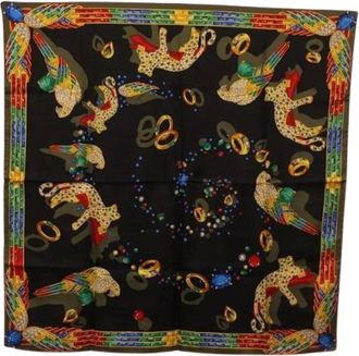 Cartier Pre-owned Scarves, female, Multicolor, Size: ONE SIZE Pre-owned Vintage Silk Scarf