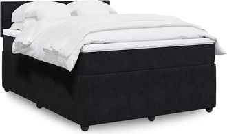 vidaXL Vidaxl - Cama Box Spring Con Colch&oacute;n Terciopelo Negro 140x200 Cm