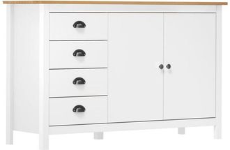 vidaXL Vidaxl - Mesita de noche Hill madera maciza de pino blanco 130x40x80 cm