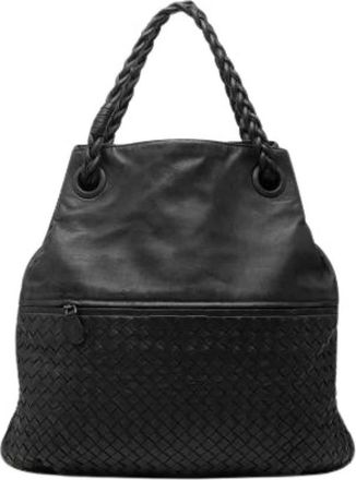 Bottega Veneta Pre-owned Julie Tote Bag - Dames - Vintage Shopper - Zwart - ONE Size - Leer - Vintage