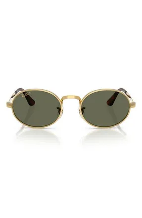 Ray-Ban A$AP Rocky 54mm Polarized Oval Sunglasses in Arista /Polar Green at Nordstrom