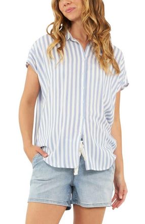 Ripe Quinn Relaxed Shirt Blue / White at Nordstrom, Size X-Small Au