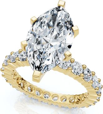 Pompeii3 Certified 4.40Ct Marquise Eternity Engagement Ring 14k Gold or Pt Lab Grown