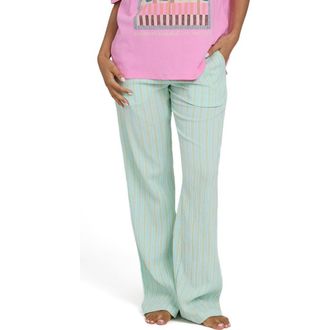 Billabong New Waves 2 Stripe Smock Waist Cotton Gauze Pants in Clearwater at Nordstrom, Size X-Large