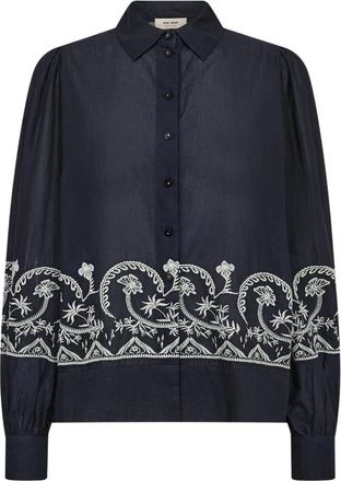 Mos Mosh Shirts - Dames - Overhemden - Blauw - XL - Overhemden