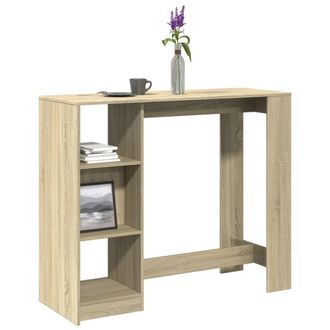 Berkfield Home Bar Table with Shelf Sonoma Oak 124x46x103.5 cm Engineered Wood in Brown