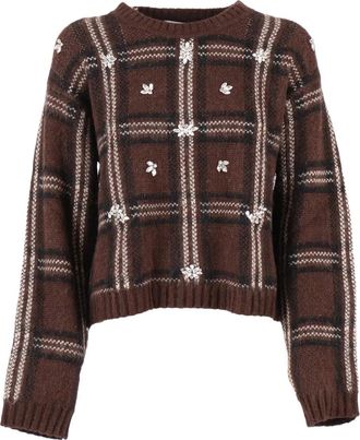 Ermanno Scervino Maglione con decorazione - Marrone