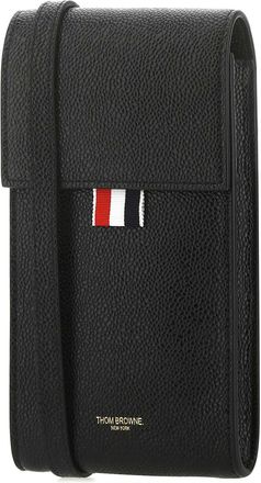 Thom Browne Mens Black Leather Phone Holder Cover
