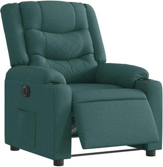 vidaXL Vidaxl - Sill&oacute;n Reclinable El&eacute;ctrico Tela Verde Oscuro