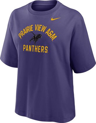Nike Womens College (Prairie View A&M University) Boxy T-Shirt in Purple | W11668PVUN26-ORC