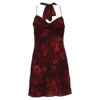 Reformation Iryna Mini Dress in Burgundy Viscose