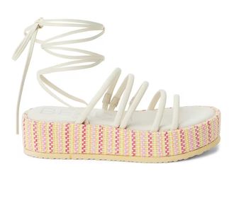 Matisse Footwear Womens Eli Ankle Tie Platform Sandals In Ivory