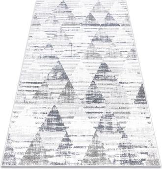 RugsX Rugsx - Alfombra Poli 9051a Geom&eacute;trico, Triangulos Blanco / Negro Grey 140x190 Cm