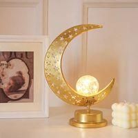 OEM L&aacute;mpara De Noche Led Luna M&aacute;gica, L&aacute;mpara Galaxia, L&aacute;mpara De Mesa 3d De Hierro Forjado Hecha A Mano, Decoraci&oacute;n Del Hogar - Crezuo