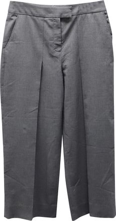 Zac Posen Cropped Dress Pants in Grey Polyester