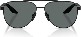 Prada 58mm Polarized Pilot Sunglasses in Black at Nordstrom