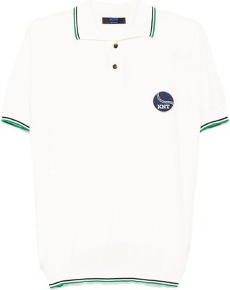 Kiton Round-neck Knitwear, male, White, L, White Polo Shirt with Button Placket