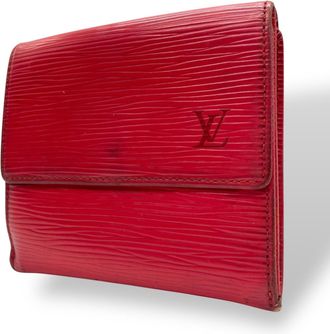 Louis Vuitton Red Color Epi Leather Wallet (Tri-Fold) (Pre-Owned)
