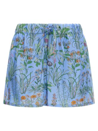 Gucci Blue Silk Bermuda Womens Shorts