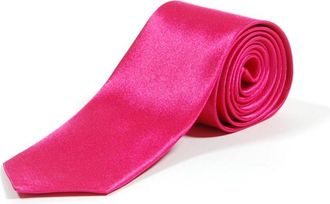 Accessoryo Retro Styler Mens Retro Plain Fuschia Skinny Slim Tie Hot One Size Pink