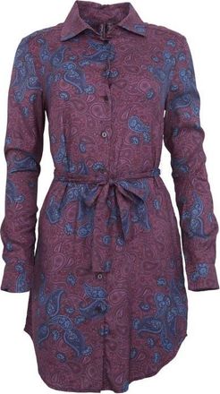 Lords of Harlech Dorethy Stretch Viscose Shirt Dress in Montgat Paisley Plum at Nordstrom, Size Xx-Large