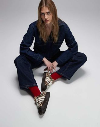 adidas Originals Superstar II - Sneakers leopardate-Marrone