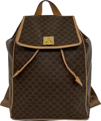 Celine Brown Leather Pvc Backpack (Pre-Owned)