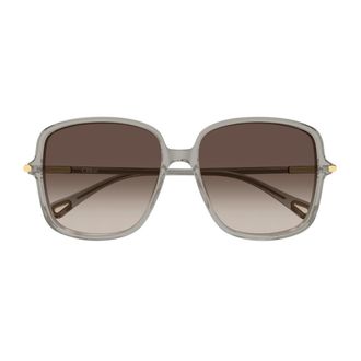 Chlo&eacute; Grey Brown Ch0396S Recycled Acetate Square Sunglasses