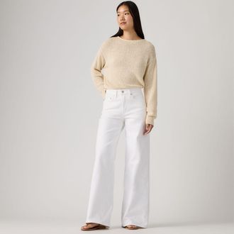 Levi's 728 High Rise Wide Leg Jeans - Womens - 23X30 - White