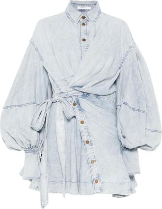 Zimmermann Mini-wikkeljurk met knopen - Blauw