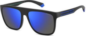 Polaroid Polarized Blue Mirror Square Mens Sunglasses PLD 2162/S 00VK/5X 56