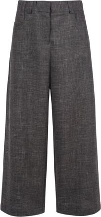 Alysi Pantaloni Lino Stretch Corti - - Trousers - Donna - Grigio - M